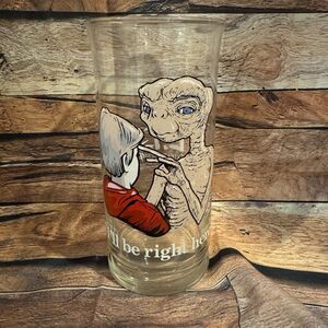 ET Extra Terrestrial Glass Pizza Hut 1982 Collector's Series Ill Be Right Here